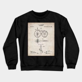 Bicycle Patent - Cycling Cyclist Bike Riding Fan Art - Antique Crewneck Sweatshirt